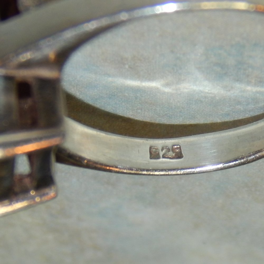 Two for One Pink Abalone Rings The Rectangle Stone is 925 Silver - Picture 6 of 9